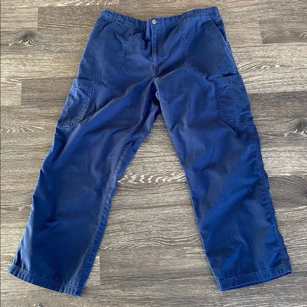 Carhartt Men's Navy Cargo Pants XL Lightweight Textured Hiking Outdoor Vacation - Picture 4 of 12